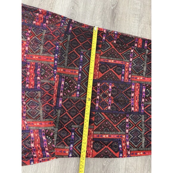 Vtg Y2K Boho tribal ethnic Geo Red Purple Mesh maxi skirt partially lined Sz. xl - Picture 7 of 10